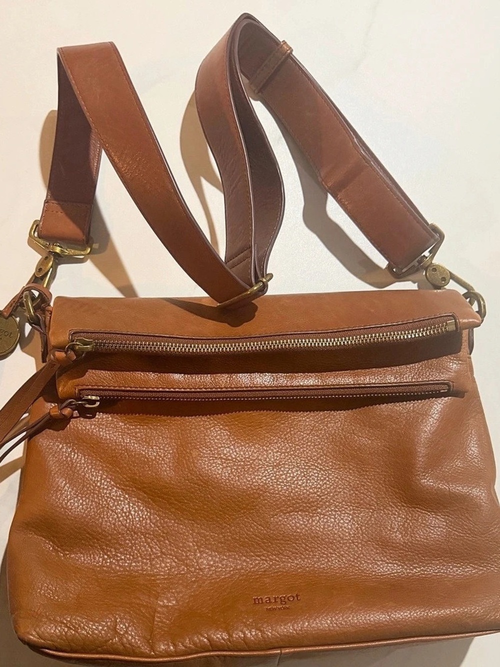 Margot Brown Leather Crossbody Bag